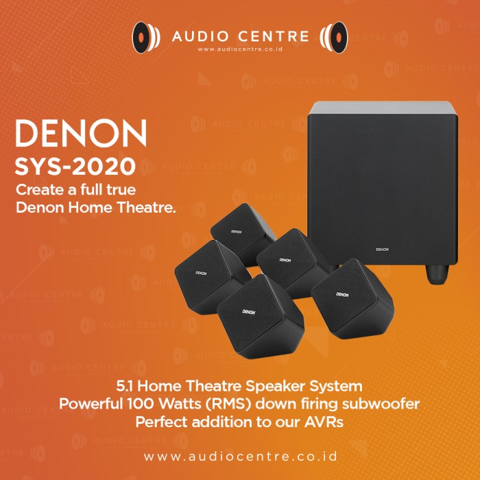 Denon SYS 2020 SYS2020 Speaker Home Theater 5.1 Channel