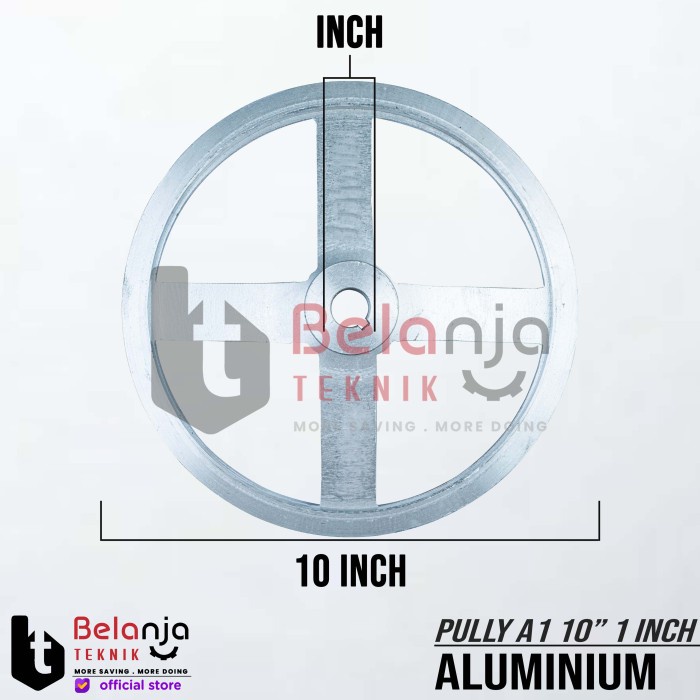 Pully Aluminium A 1 Jalur 10 Inch As 1 Inchi Pulley Puli A1 10" As 1" keren