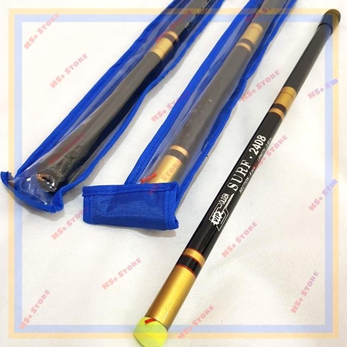 Joran Tegek Golden surf vip 2.4 meter, ruas pendek alat pancing