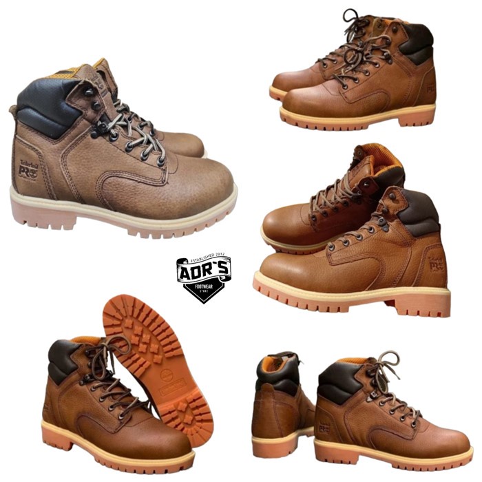 Sepatu Pria boots TIMBERLAND Pro Work boots 6 Inch Coffee Milled Genuine Leather Waterproof Original