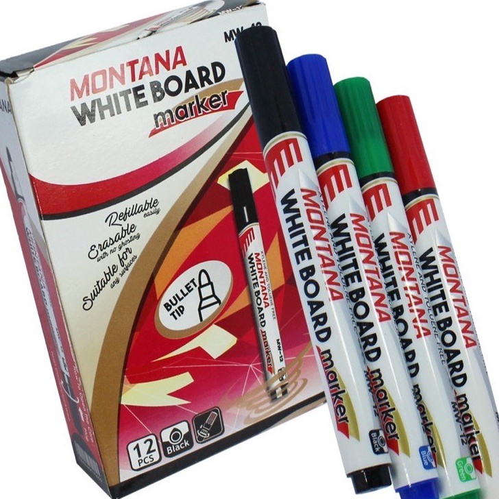 

✥Paling Popular⋆ (1 lusin) MONTANA Spidol Whiteboard (MW-12) C85 ✻