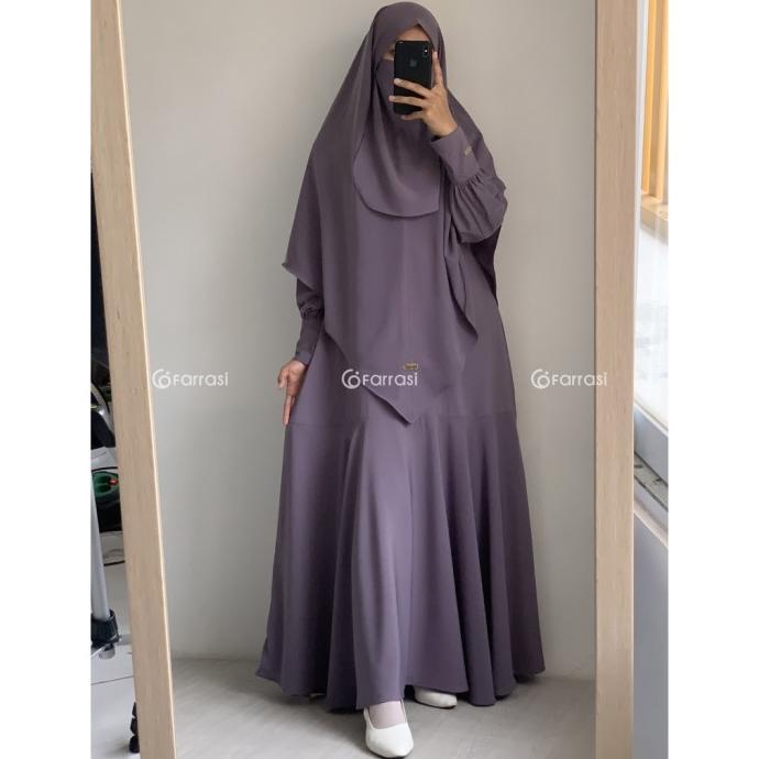 Gamis Setelan Dress Syari - Khadijah Set Khimar Farrasi