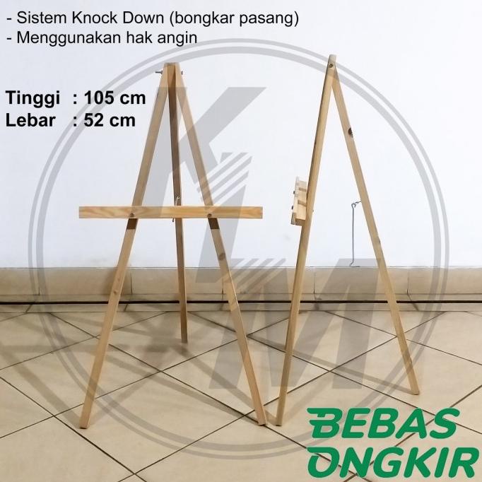 

Wooden easel 52x105 cm frame standing lukisan pajangan cafe