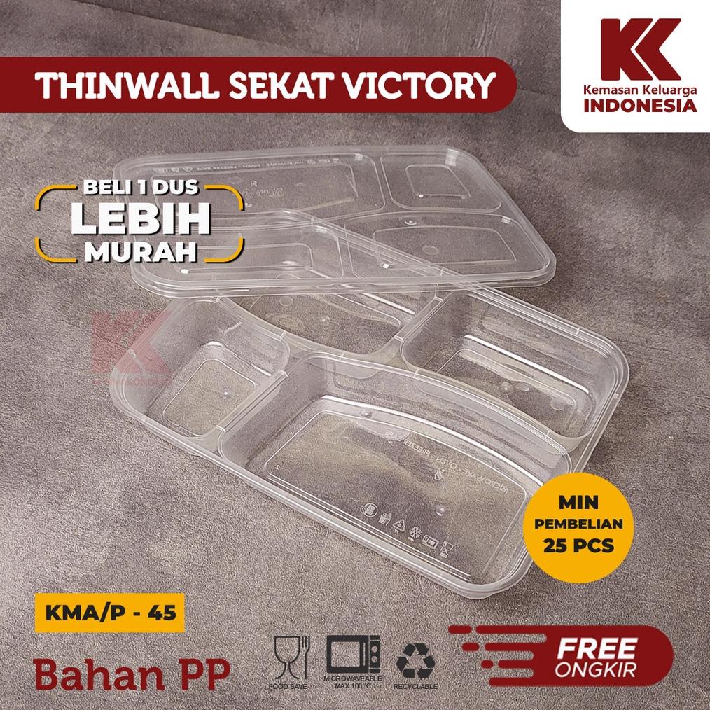 PROMO THINWALL SEKAT VICTORY / KOTAK BENTO PLASTIK SEKAT 3 / KOTAK BENTO PLASTIK SEKAT 4 @25PCS