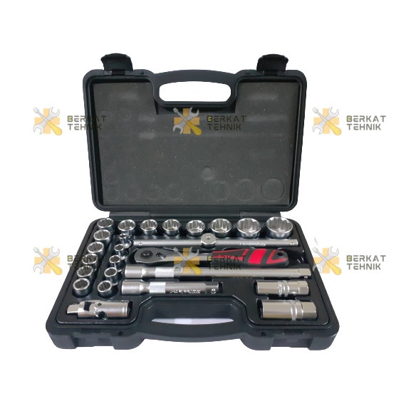 {GreenShop} Kunci Sok Set 25pcs HK 004102 GOTOOLS Socket DR Socket Set 12 Point Berkualitas