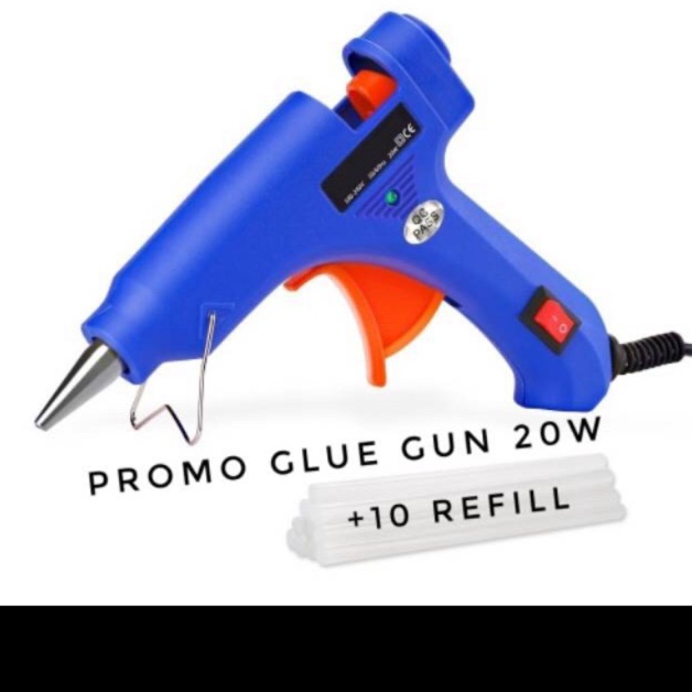 

[CODE BARANG 596SGF] Promo glue gun lem bakar 2 on off watt plus refill 10 batang 48