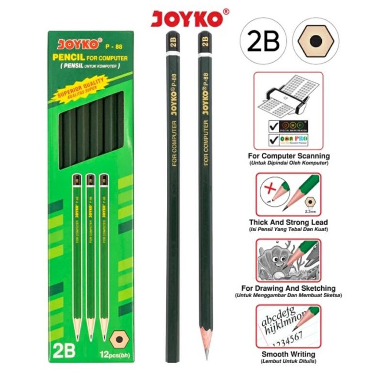 

[PROMO H9NA] PENSIL 2B JOYKO P-88 12 Pcs 274