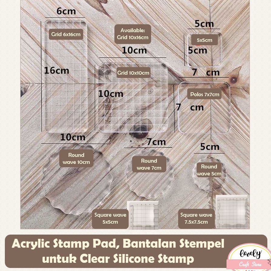 

❆Terkini➴ LovelyCraftStore | acrylic stamp pad, bantalan stempel akrilik, bantalan alas stempel transparan R88 ↑