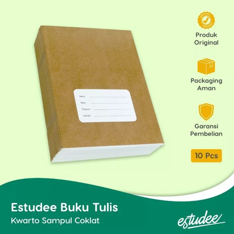 

KJ3777 Buku Tulis Estudee Kwarto 58 Sampul Coklat Isi 10 clrmt