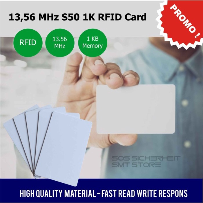 

Terlaris Kartu Rfid Card 13.56 Mhz S50 1K / 13,56 Mhz Smart Card