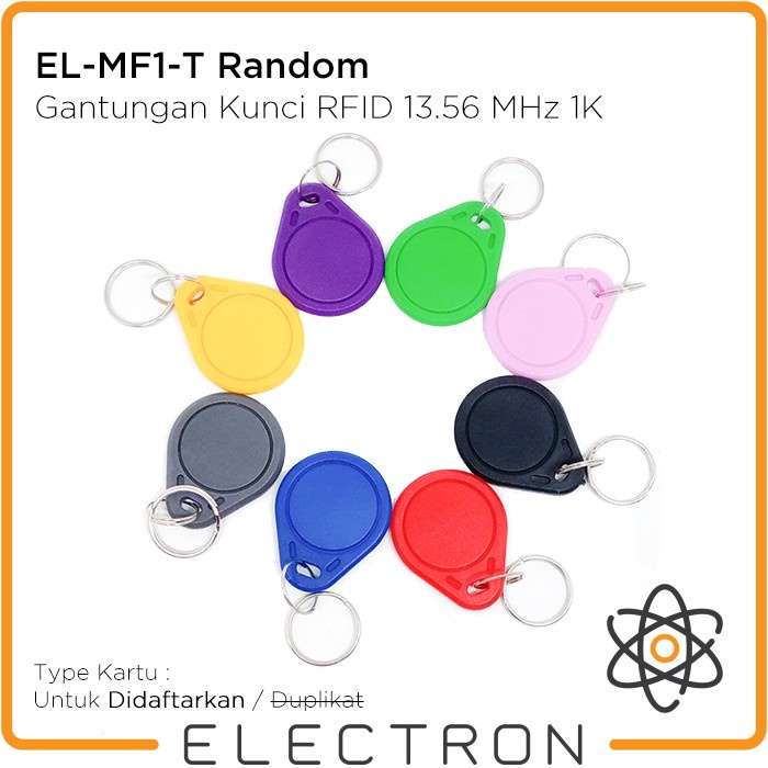 

Terlaris El-Mf1-T1 Rfid 13.56 Mhz 1K Keyfob Tag Nfc Rc522 Gantungan Kunci
