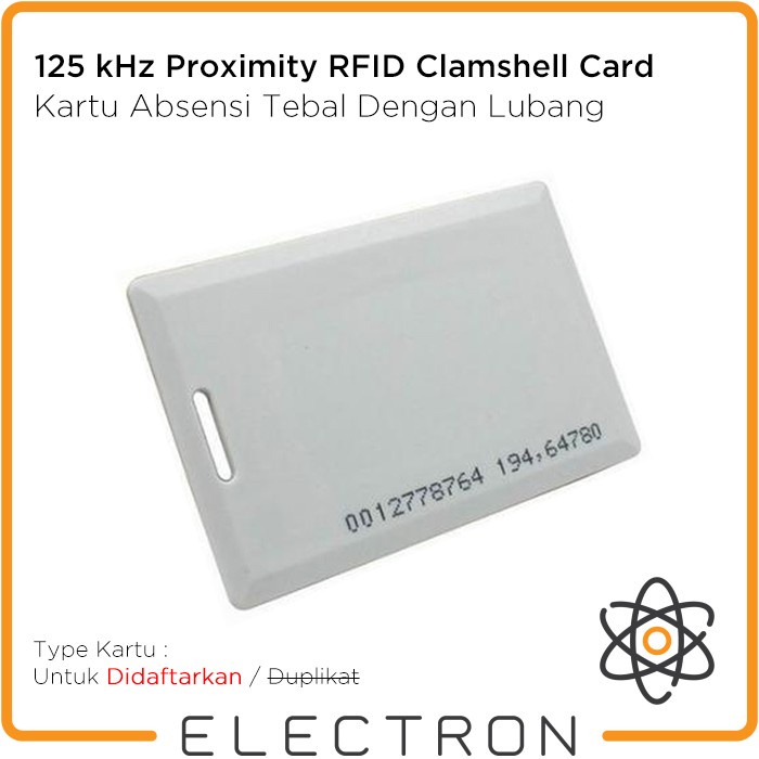 

Terlaris 125 Khz Clamshell Uid Rfid Proximity Card Tag Kartu Tebal Lubang