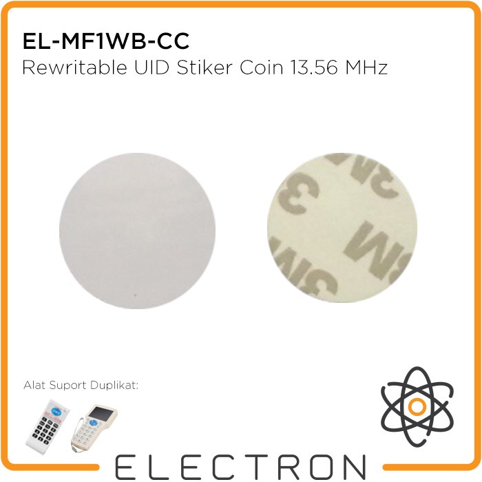 

Terlaris El-Mf1Wb-Cc Rfid Sticker Rewritable Koin Bulat 13.56 Mhz Clone Coin