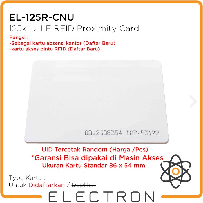 

Terlaris 125Khz Lf Rfid Proximity Card Untuk Absensi, Door Access Kartu Akses