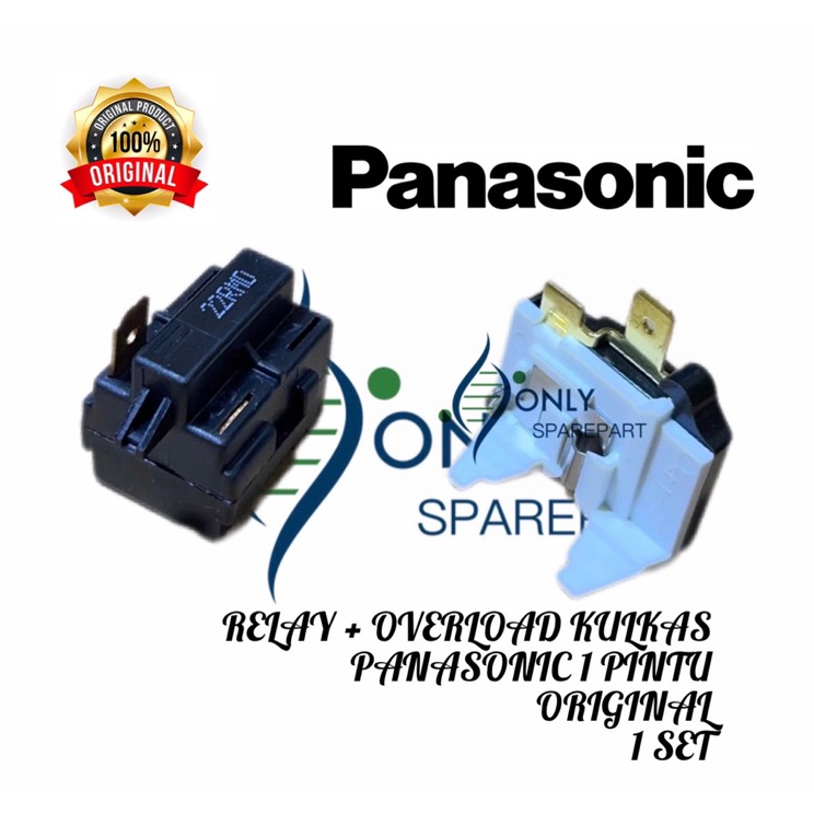 ★ GBd Relay ptc dan overload kulkas panasonic 1 pintu Original relay kulkas panasonic 1 pintu ❇ B ☠