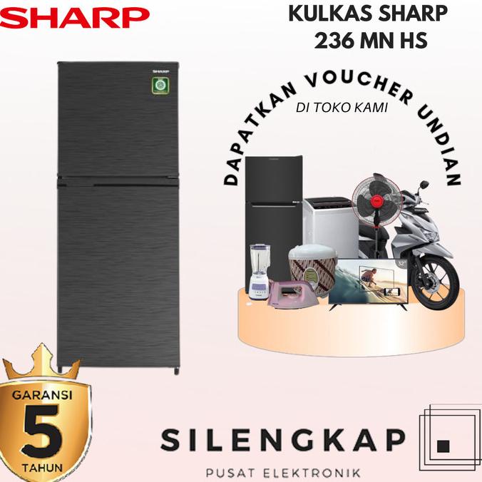 Kulkas 2 Pintu Sharp SJ-236 MN-HS No Frost & Low Watt