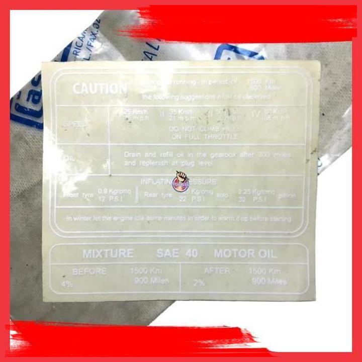 

(VIN) STICKER RUNNING IN CASA LAMBRETTA J125 STARSTREAM CENTO