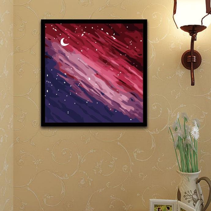 

DIY Paint By Number 30x30cm Canvas Lukis Include Frame Kado Lukisan