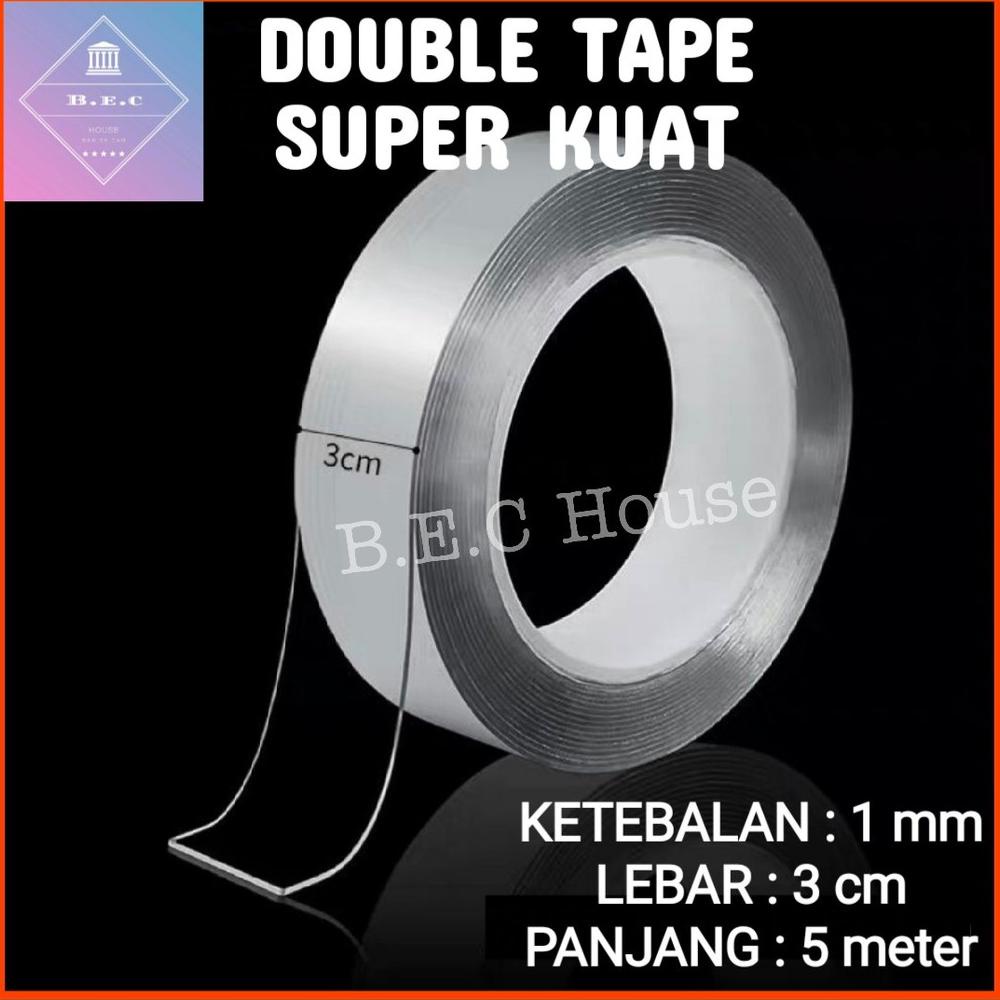

[180Gram][1Mmx5Meter] Double Tape Nano Tape Ivy Grip Tape Isolasi Selotip 2 Sisi Kuat Dicuci