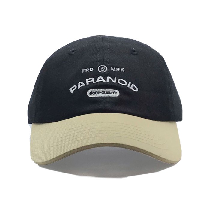 topi PARANOID TOPI POLOCAPS | BASEBALL | TOPI PRIA | UNISEX - HITAM CREAM 02(P9U7) topi pria keren t