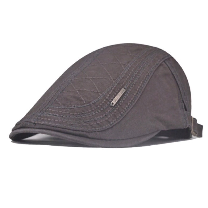 topi Topi Pet Pria Wanita Flat Cap import Topi Pelukis Sutradara - Grey(E3C3) Best seller Termurah B