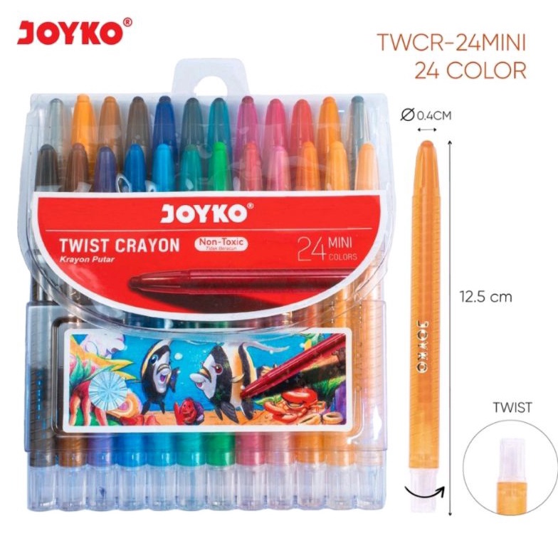 

[CODE BARANG 654DDS] Crayon Putar Mini 24 Warna Joyko TWCR-24Mini Twist Crayon KJV