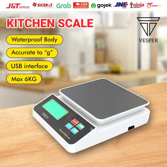 

Timbangan Dapur Anti Air 6Kg / Kitchen Coffee Scale Waterproof Usb