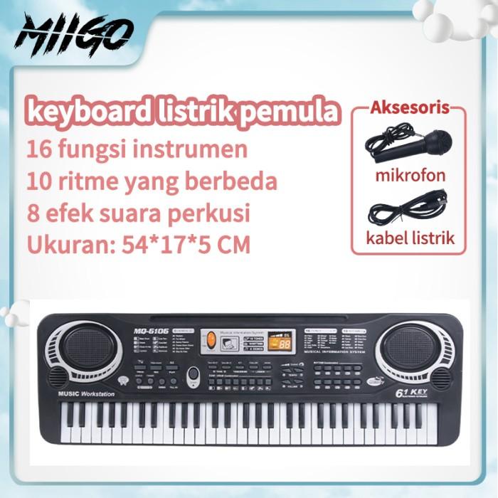 Miigo Keyboard Piano Anak Digital Piano Elektrik 61 Keys Free Baterai