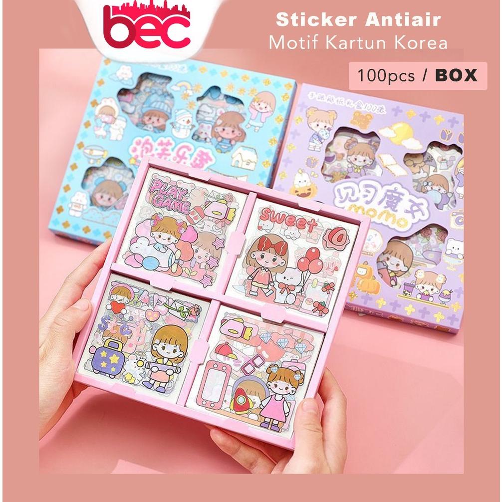 

100 Lembar Stiker Motif Momo Kartun Korea Lucu Anti Air Dekorasi Handbook Scrapbook Sticker Diy
