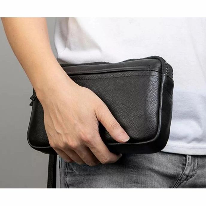 Tas Tangan Asli Kulit - Pouch Pria - Handbag Kulit Sapi Asli Garut