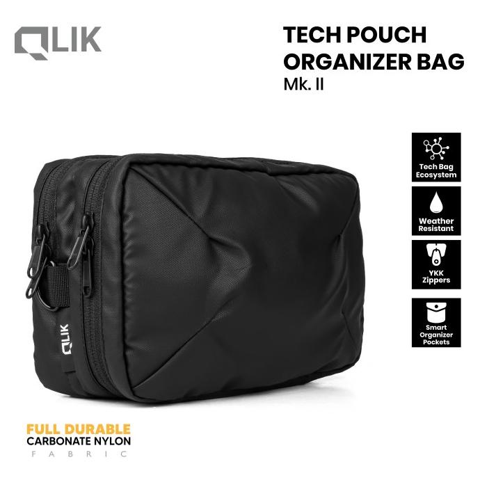 Qlik Tech Pouch Organizer Bag Mk. II - Clutch/Hand/Kit/Gadget/Tas pria