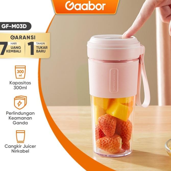Gaabor Rechargeable Mini Portable Juicer 300ML Blender Jus Mini