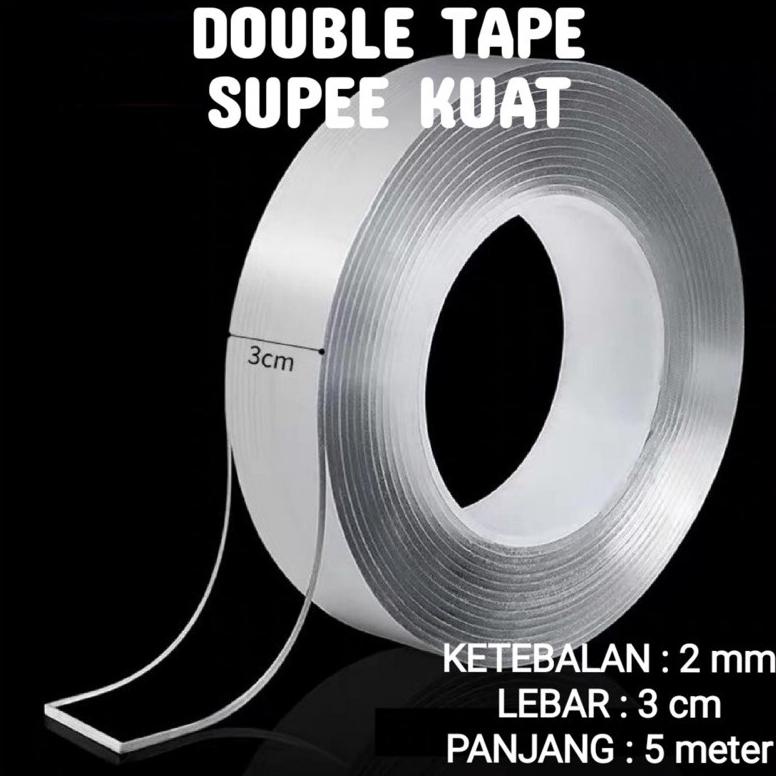 

[300Gram][2Mmx5Meter] Double Tape Nano Tape Ivy Grip Tape Isolasi Selotip 2 Sisi Kuat Dicuci