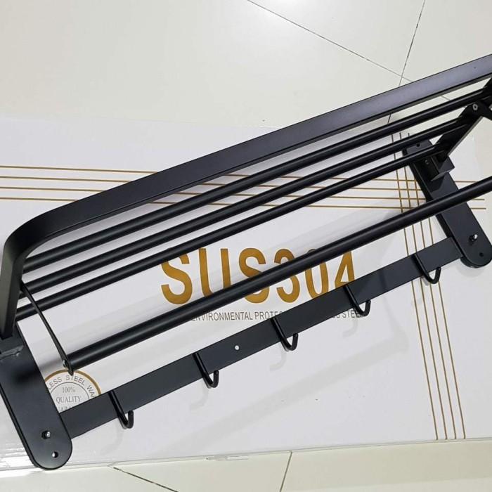 Gantungan Handuk Hitam /Gantungan Baju Kamar Mandi