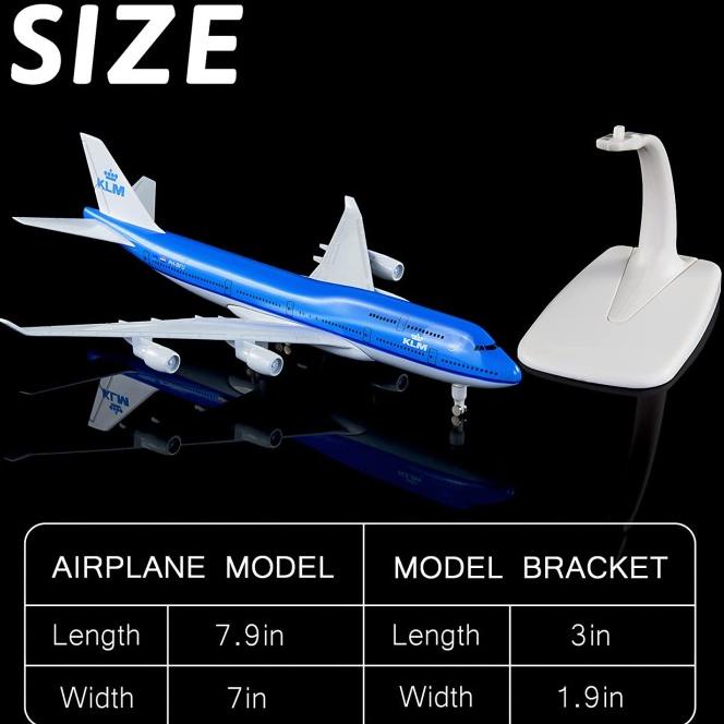 Miniatur Pesawat Boeing B747-400 Klm Diecast Medium Airplane