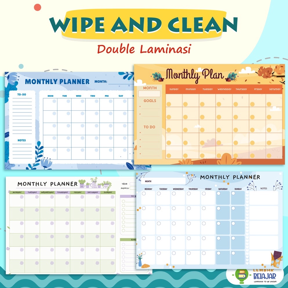 

UNBM-80 [DOUBLE LAMINASI] Monthly Schedule, Poster Jadwal Bulanan, Poster Edukasi New Product