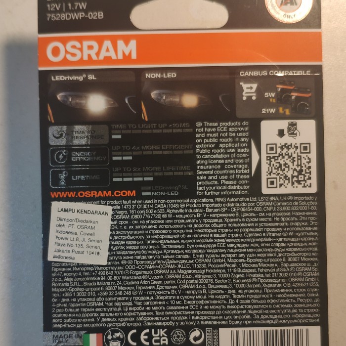 Bohlam Lampu Rem Daihatsu Xenia Terios Ayla Sigra OSRAM LED P21/5W murmer