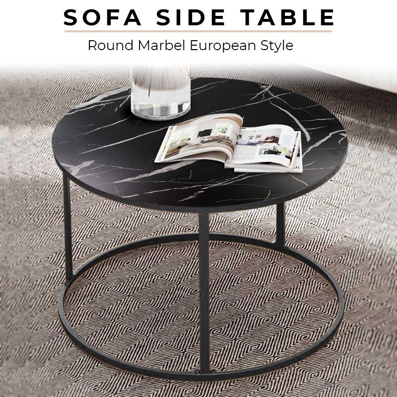 Meja Sofa Side Table Marbel European Style Round Original