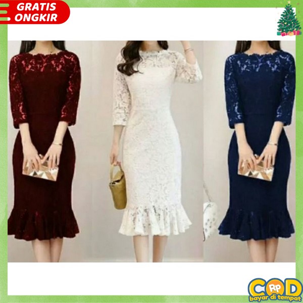 Dres Termurah Mini Dress Kebaya Tunik Dress Kebaya Dress Kondangan Dres Brukat Pesta Tile Bordir Dre