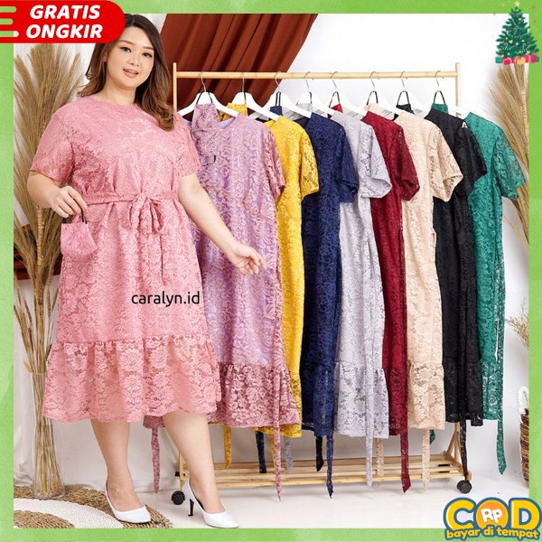 Dres Natalan Realpict Brukat Bordir Tullle Brokat Tille Brokat Tile Dresh Mewah Bisa Cod Midi Mutiar