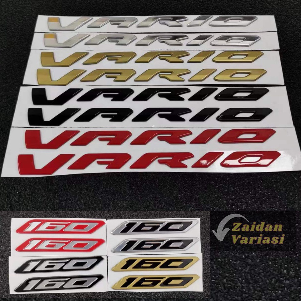 As Stiker Emblem Vario 160 Sticker Logo Timbul Full Body Cbs Abs Merah Gold Hologram Jepang 125 150 