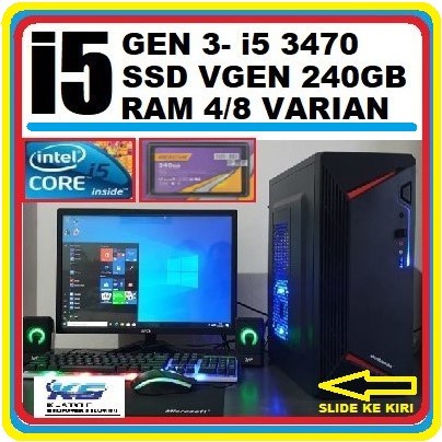 Pc Rakitan Intel Core I5 3470/Ssd 128 Gb