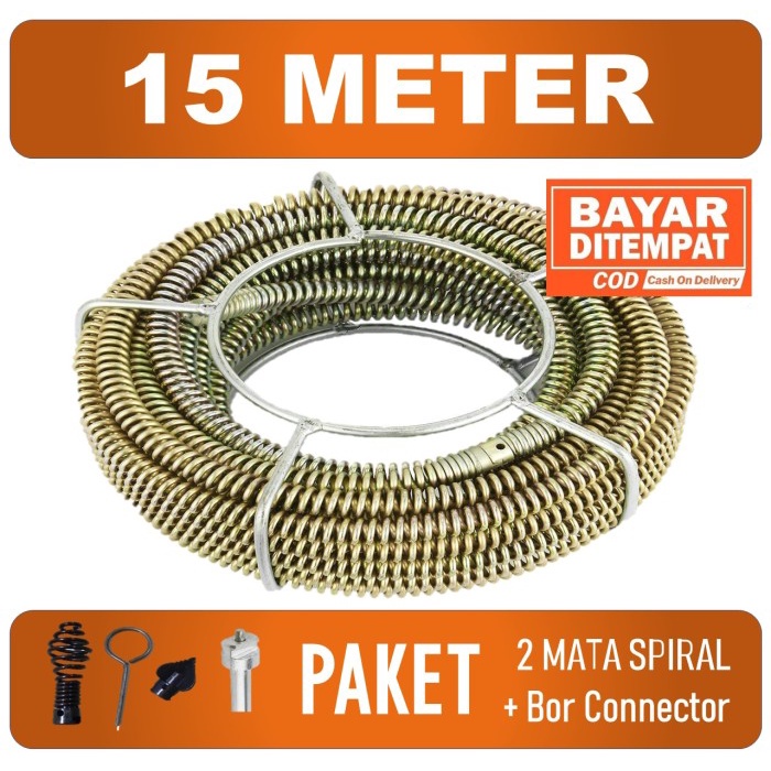 Kawat Spiral Mesin Pembersih Pipa Electric Ridgid Drain Cleaner
