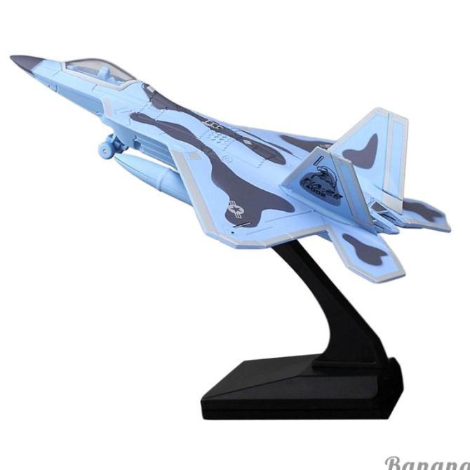 Miniatur Diecast Pesawat Tempur Usa F-22 Raptor Bahan Metal + Plastik