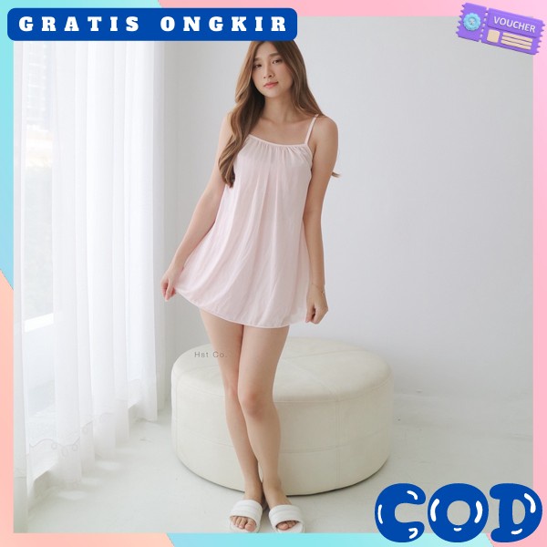 Dreed Korea Fashion Dres Wanita Dewasa Daster Ibu Ibu Rumahan Guan Pendek Selutut Buju Rok Terusan P