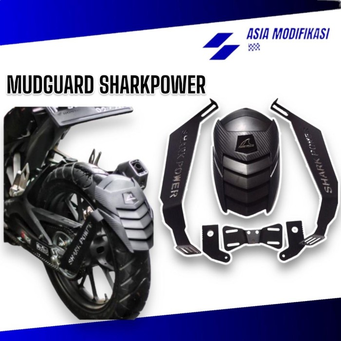 mudguard shark power universal Cbr150r,Cb150r,Ninja250 & Motor Lainnya