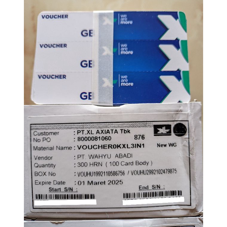 

WH48 New voucher Kosong XL 3in1 (1 box 300 SN) exp Maret 2025 fyziq