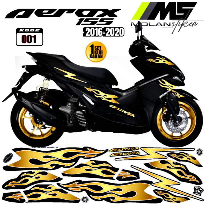 Decal Sticker Striping Variasi Aerox Old Api Aerox 155 Old 2016-2019 Aerox 155 Lama Yamaha Aerox 155