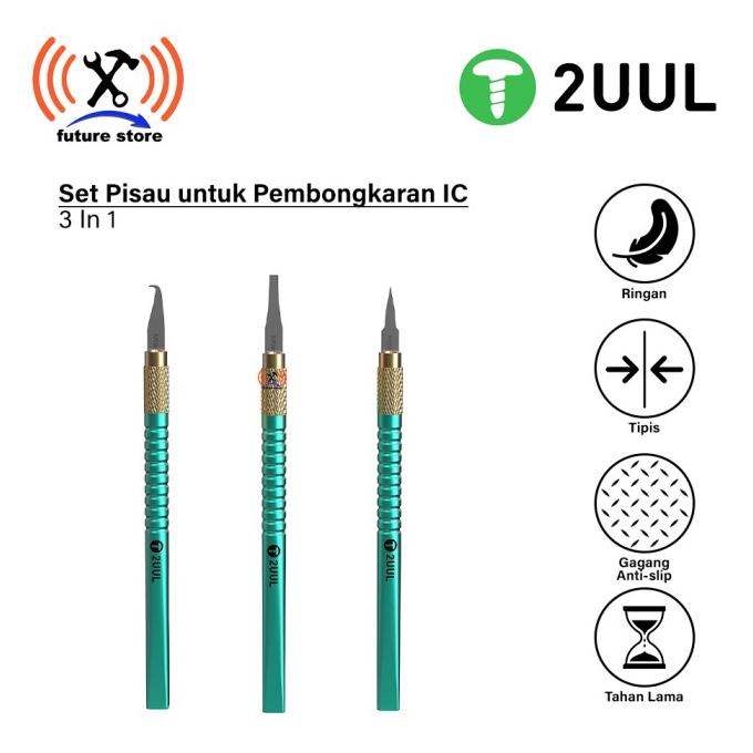

2UUL DA12 Pisau IC Set YCS 3 In 1 - Blades Set for IC Disassemble Ori