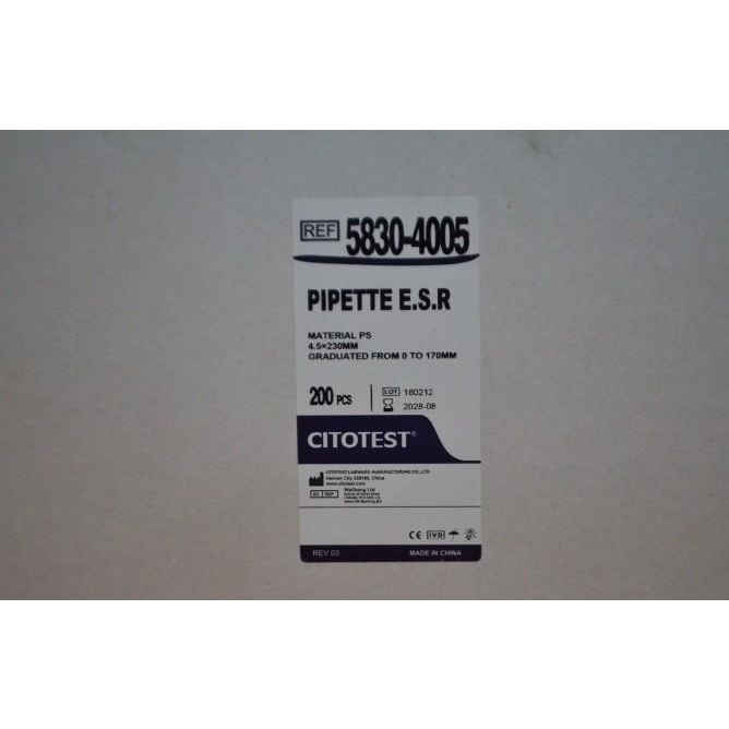 Pipet Esr | Tabung Westergreen Dissposable Isi 200 Citotest